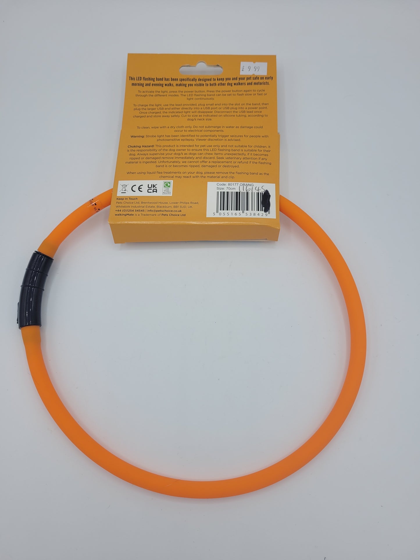 LED flashing band collar.