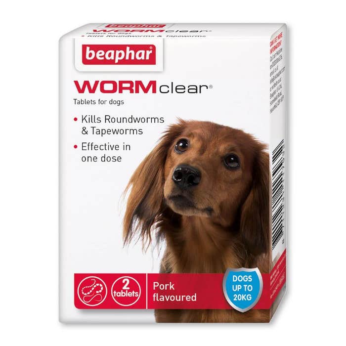 Beaphar WORMclear Tablets for dogs 2 Tablets per pack, for dogs upto 20kg