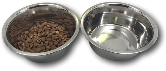 Classic stainless steel dog bowls.